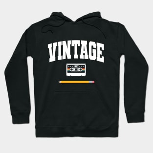 Vintage 1977 Cassette and Pencil Hoodie